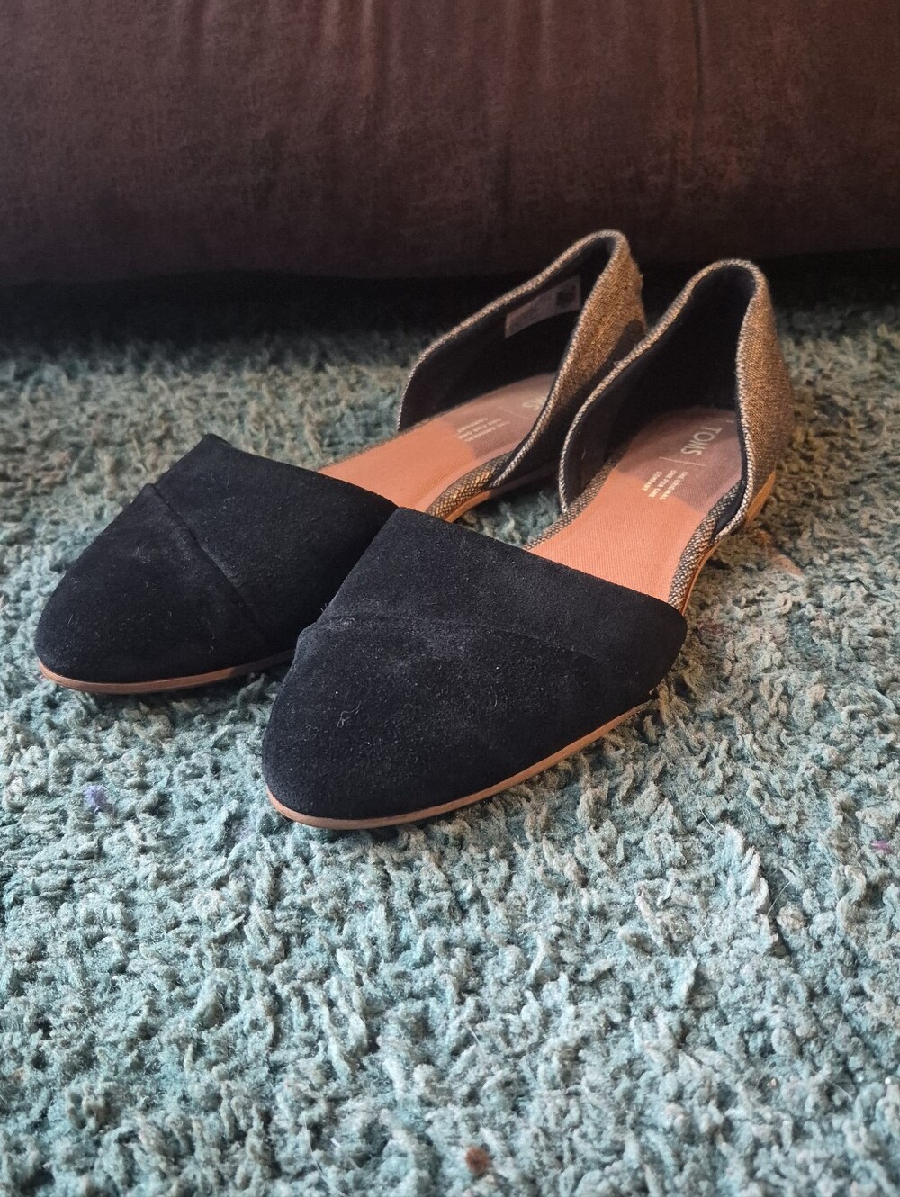 Toms Jutti D'Orsay Flats Gray Black Size 9.5 - Picture 3 of 13